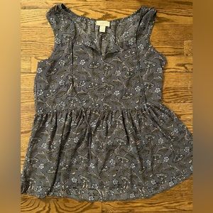 LOFT Peplum Tie-neck Top Size M